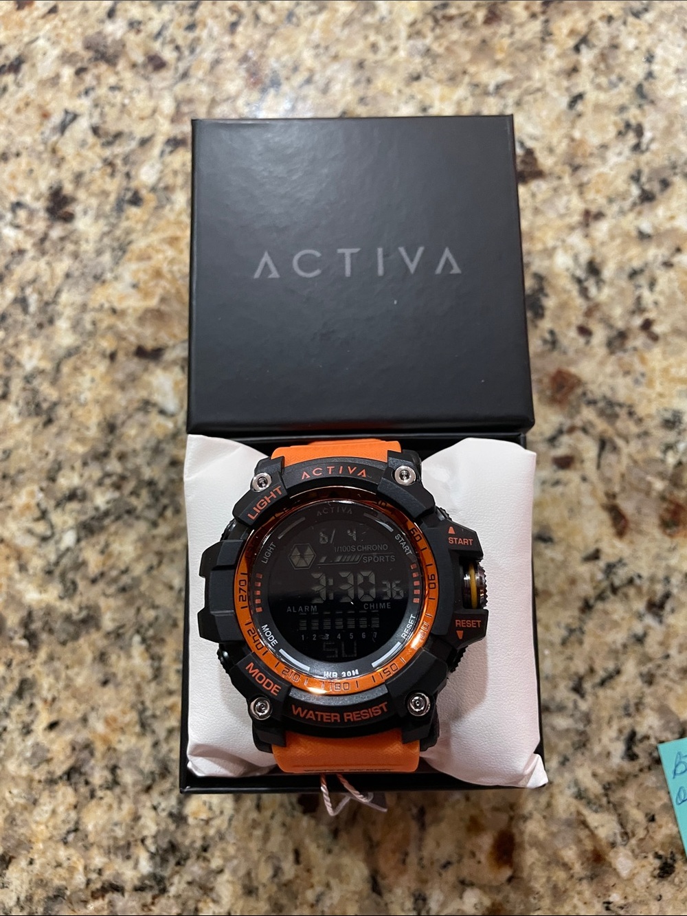 Activa Men's Orange and Black Digital Sports Watch